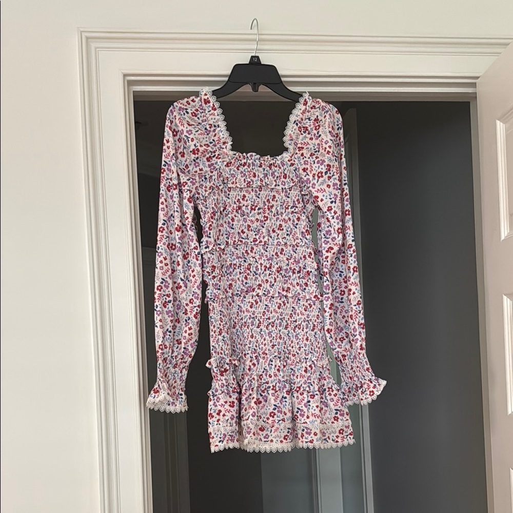 Floral Mini Dress with Long Sleeves